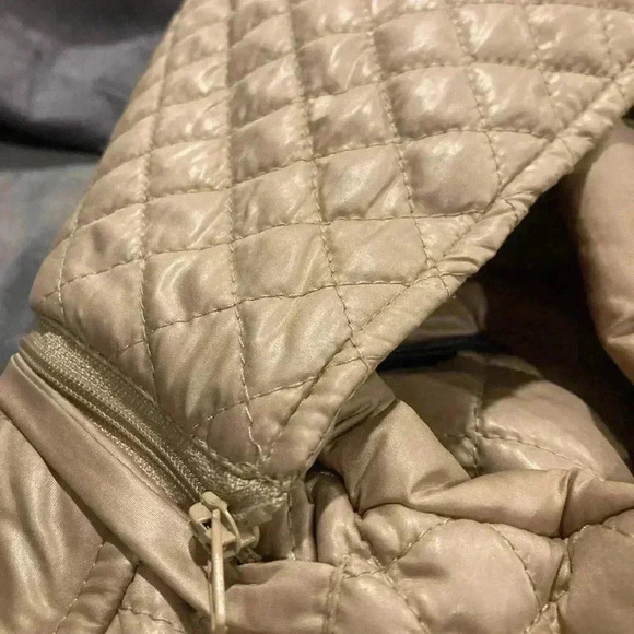 Via Spiga Women’s Puffer Coat w/ Detachable Hood Gold Sz. S - Picture 7 of 13